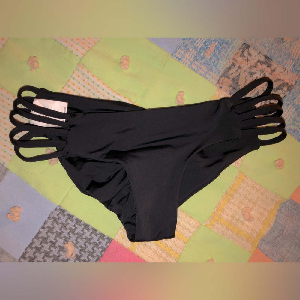 Strange Bikini Bottoms YUBA straps side Size S Black